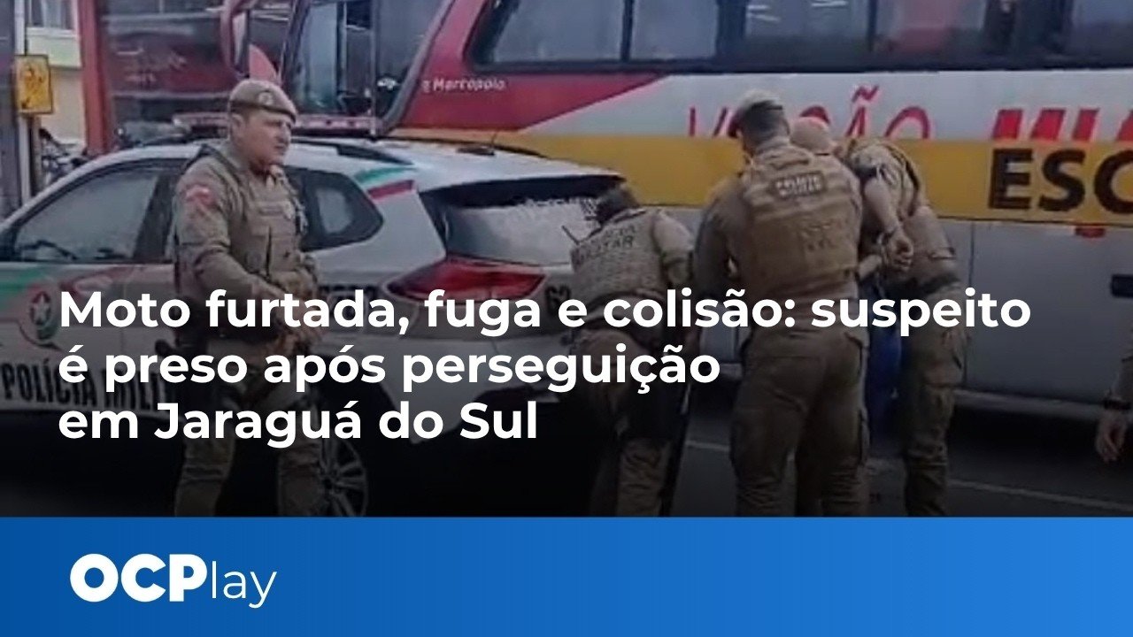 Moto furtada, fuga e colisão: suspeito é preso após perseguição em Jaraguá do Sul