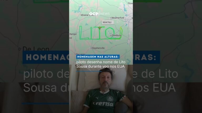 Homenagem nas alturas: piloto desenha nome de Lito Sousa durante voo nos EUA