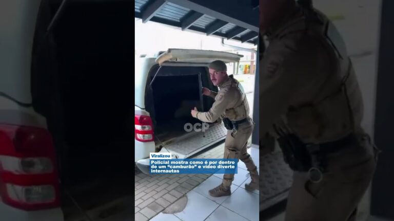Policial mostra como é por dentro de um “camburão” e vídeo diverte internautas