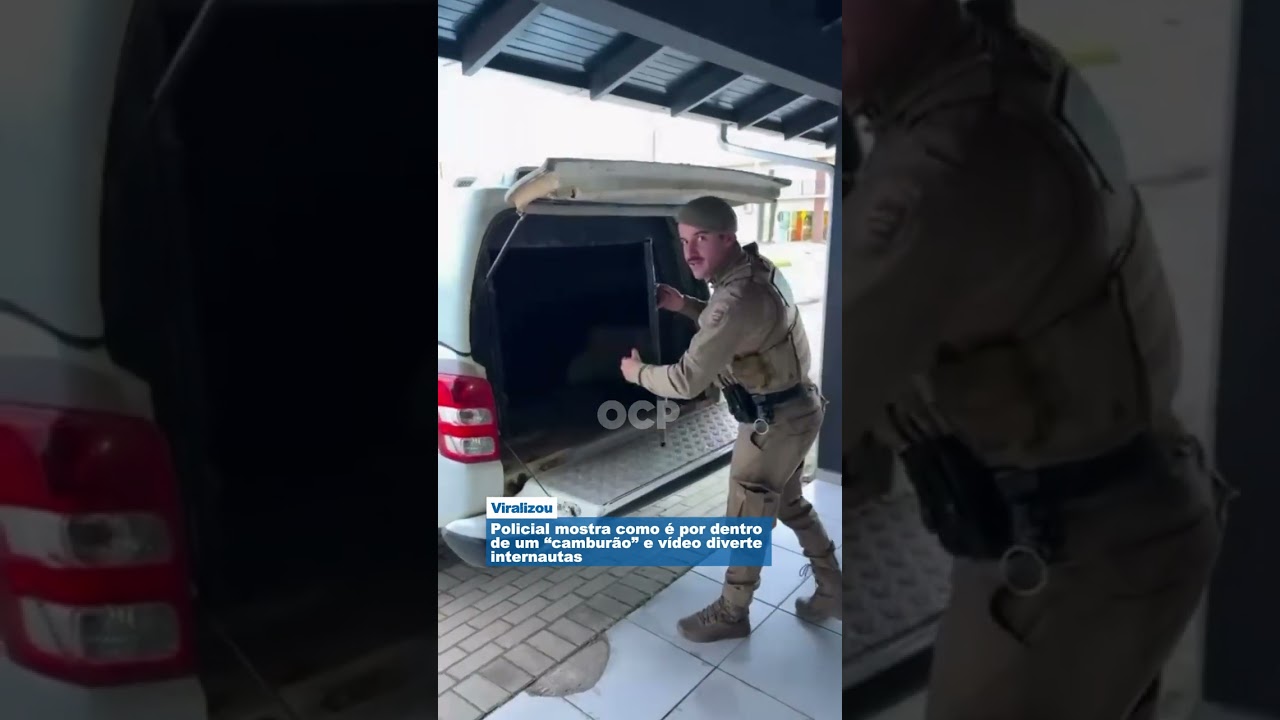 Policial mostra como é por dentro de um “camburão” e vídeo diverte internautas
