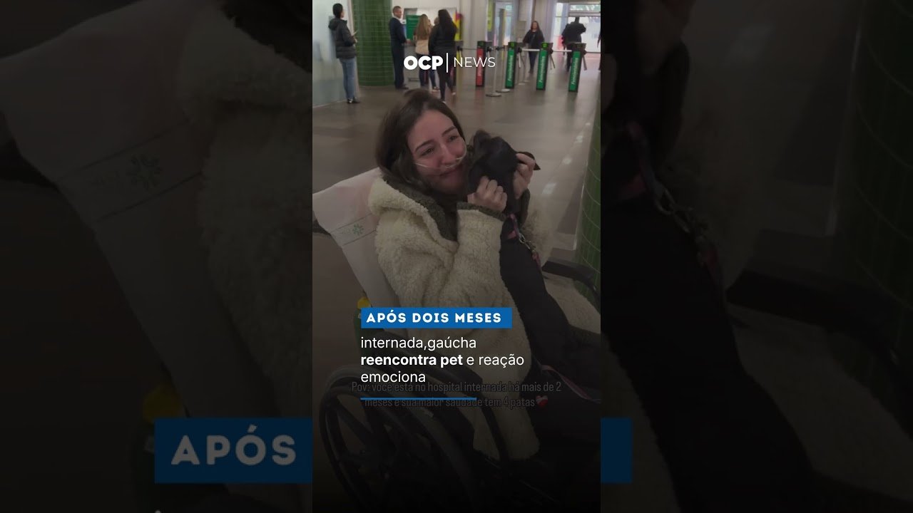 Após dois meses internada, gaúcha reencontra pet e reação emociona
