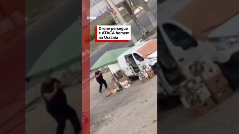 Drone persegue e ataca homem na Ucrânia