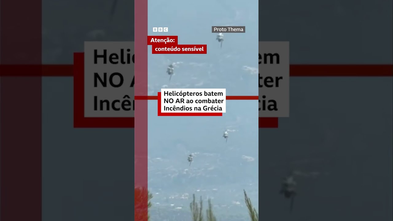 Helicópteros de combate a incêndio florestal batem no ar na Grécia