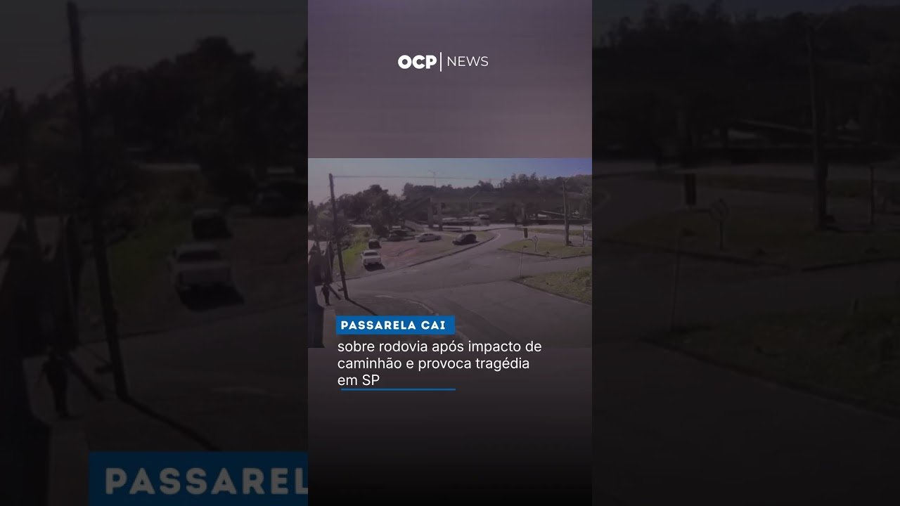 Passarela cai sobre rodovia após impacto de caminhão e provoca tragédia em SP