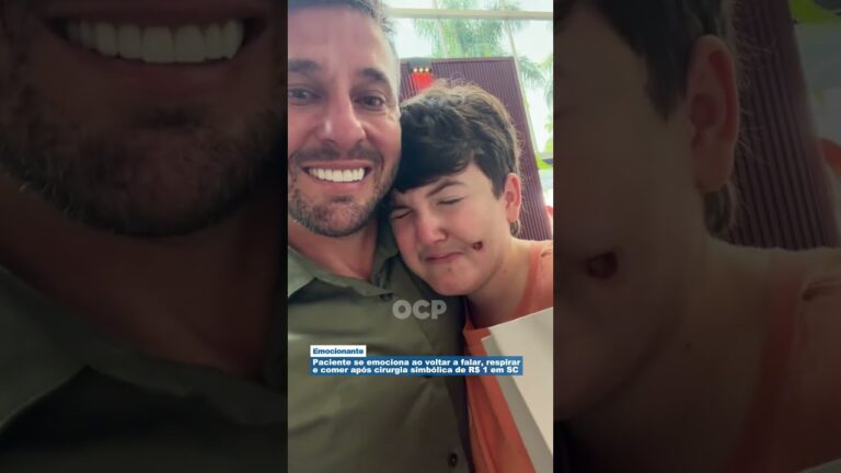Paciente se emociona ao voltar a falar, respirar e comer após cirurgia simbólica de R$ 1 em SC