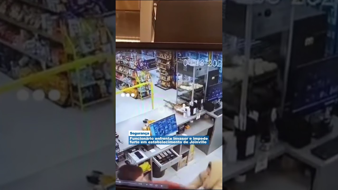 Funcionário enfrenta invasor e impede furto em estabelecimento de Joinville