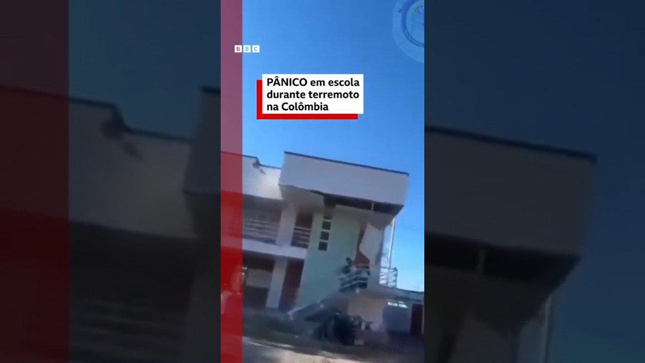 PÂNICO em escola durante terremoto na Colômbia