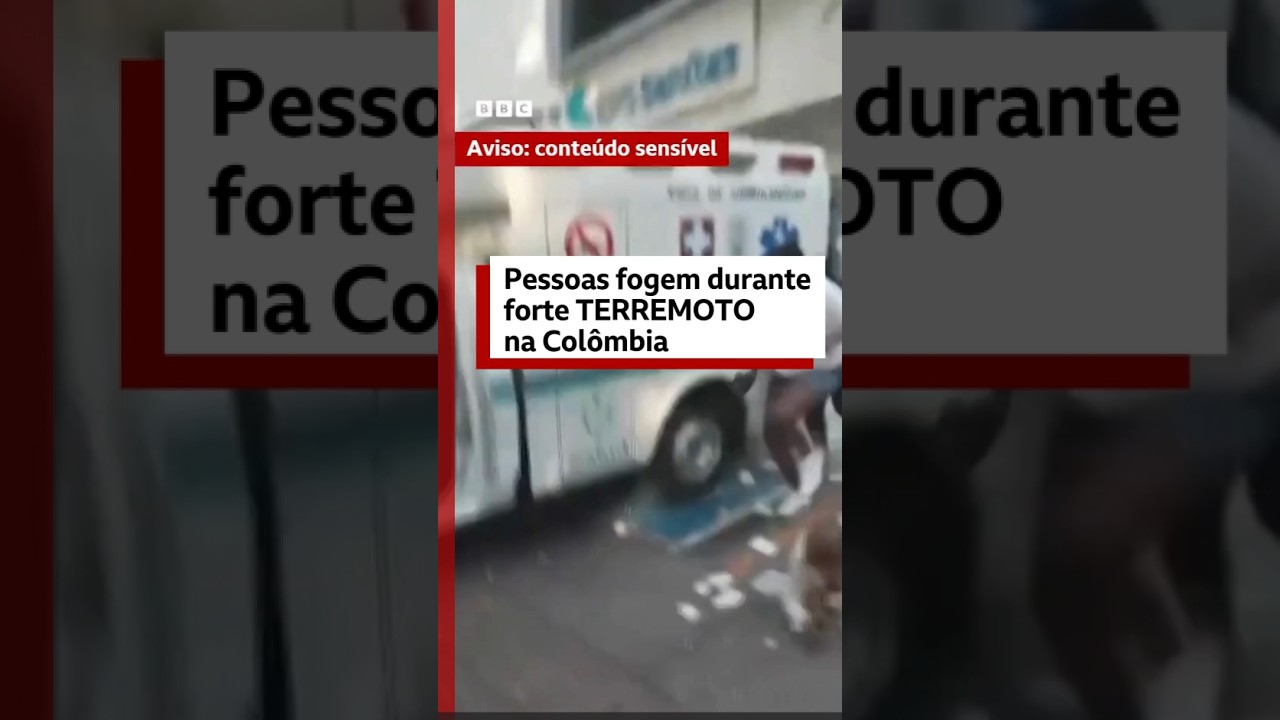 Pessoas fogem durante forte TERREMOTO na Colômbia