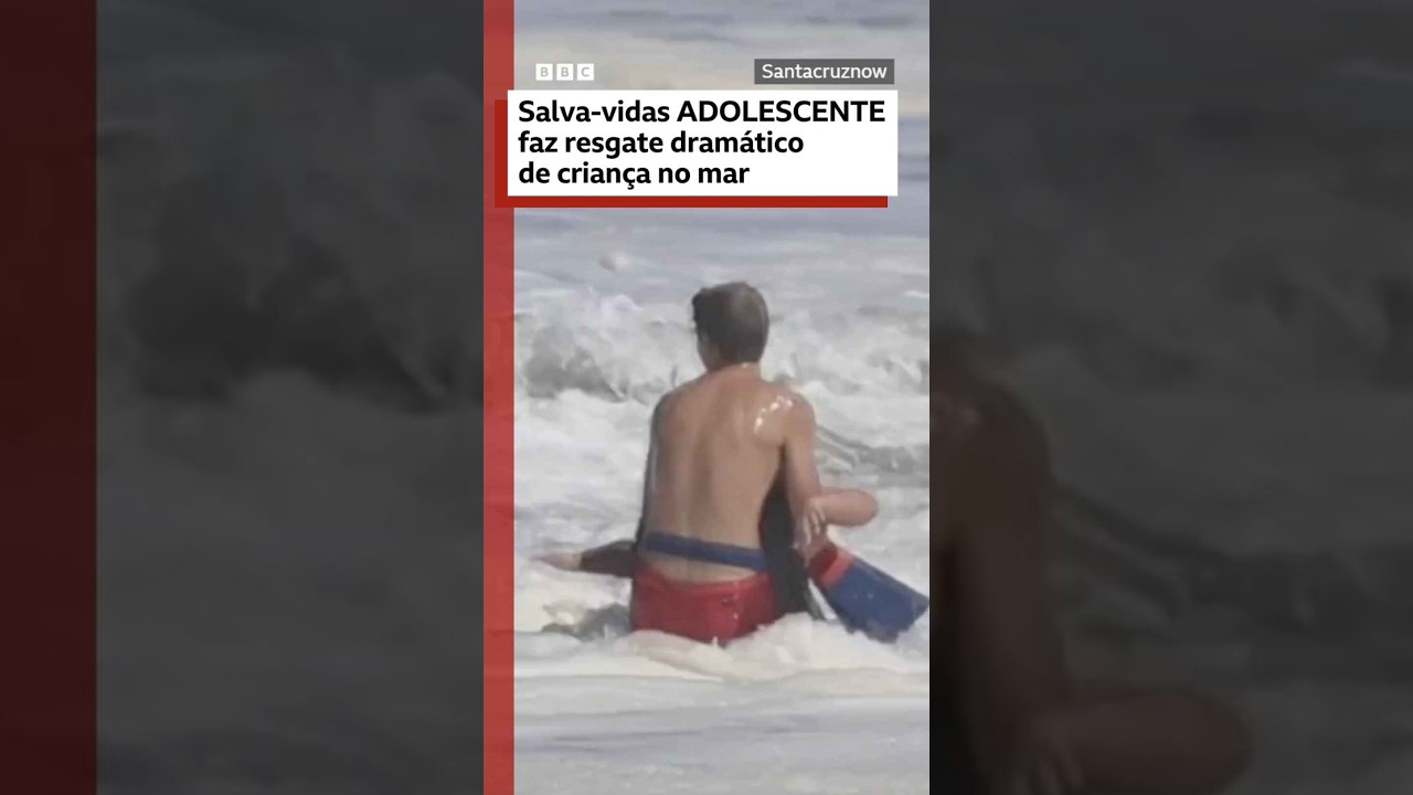 Salva-vidas adolescente resgata criança no mar da California