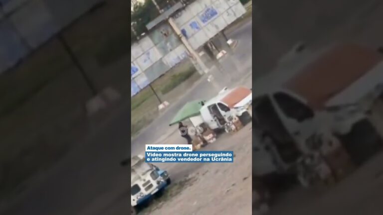 Vídeo mostra drone perseguindo e atingindo vendedor na Ucrânia