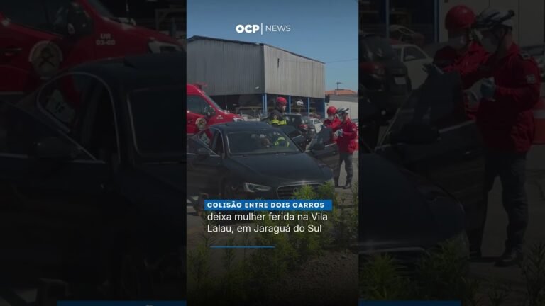 Colisão entre dois carros deixa mulher ferida na Vila Lalau, em Jaraguá do Sul