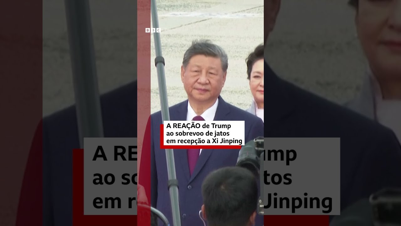 A reação de Trump ao sobrevoo de jatos em recepção a Xi Jinping