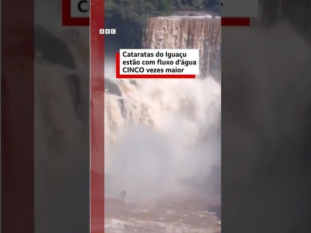 Cataratas do Iguaçu estão com fluxo d'água cinco vezes maior