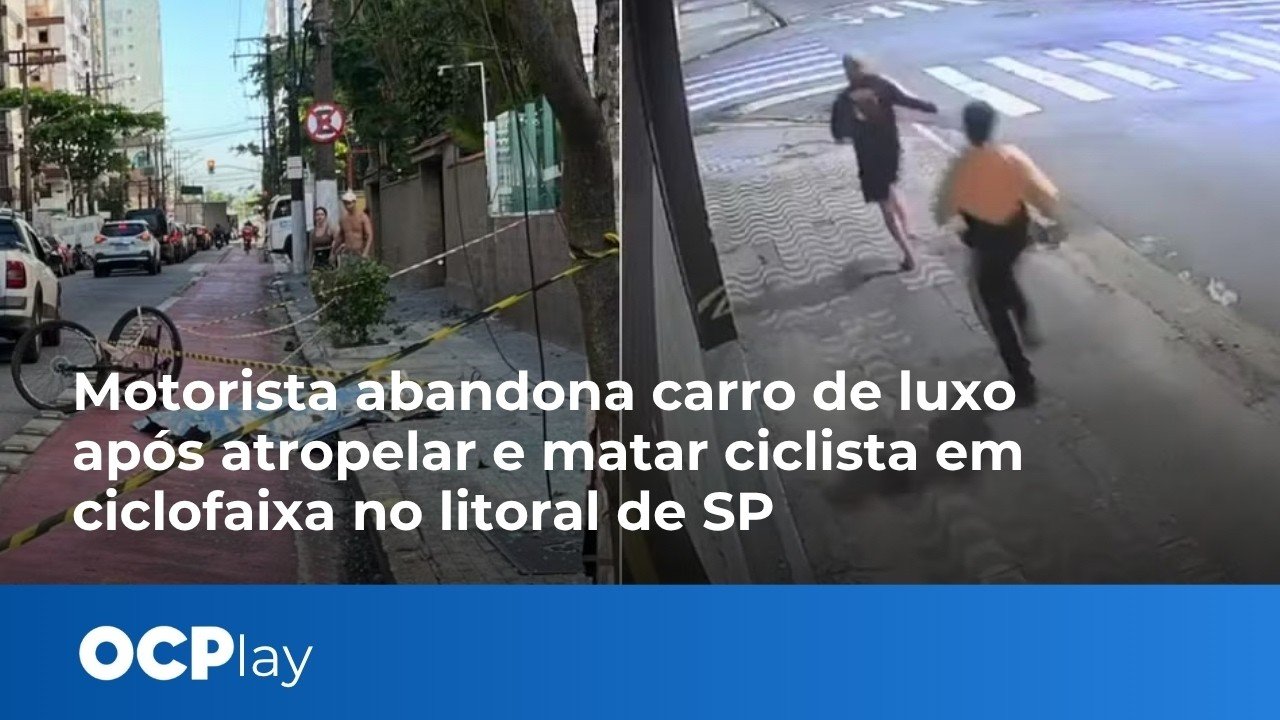Motorista abandona carro de luxo após atropelar e matar ciclista em ciclofaixa no litoral de SP