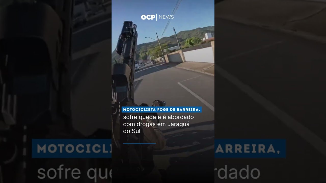 Motociclista foge de barreira, sofre queda e é abordado com drogas em Jaraguá do Sul