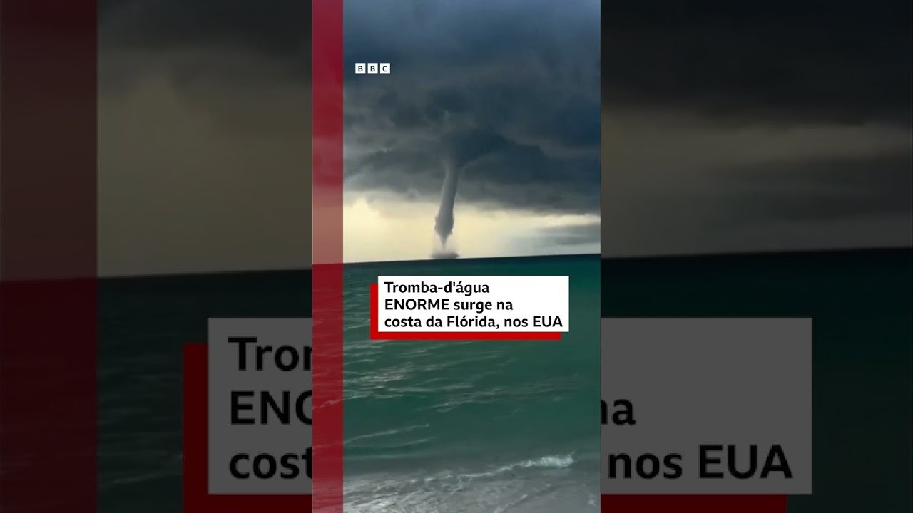 Banhista filma enorme tromba d'água em praia da Flórida, nos Estados Unidos