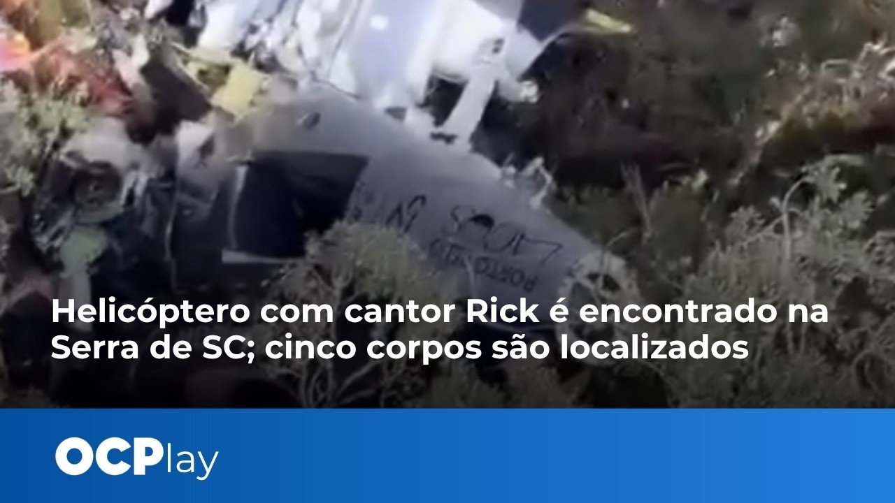 Helicóptero com cantor Rick é encontrado na Serra de SC; cinco corpos são localizados