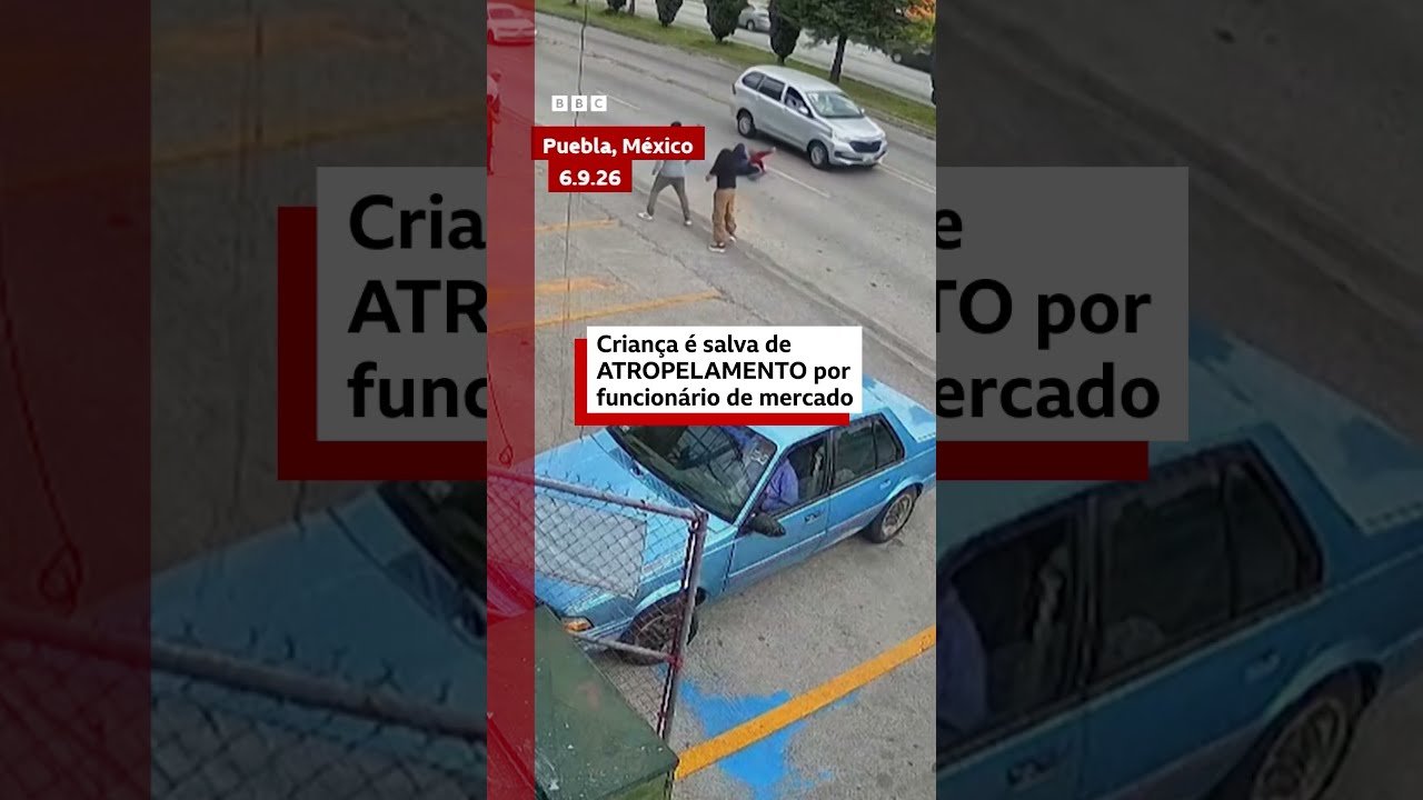 Funcionário de supermercado salva criança de atropelamento no último segundo