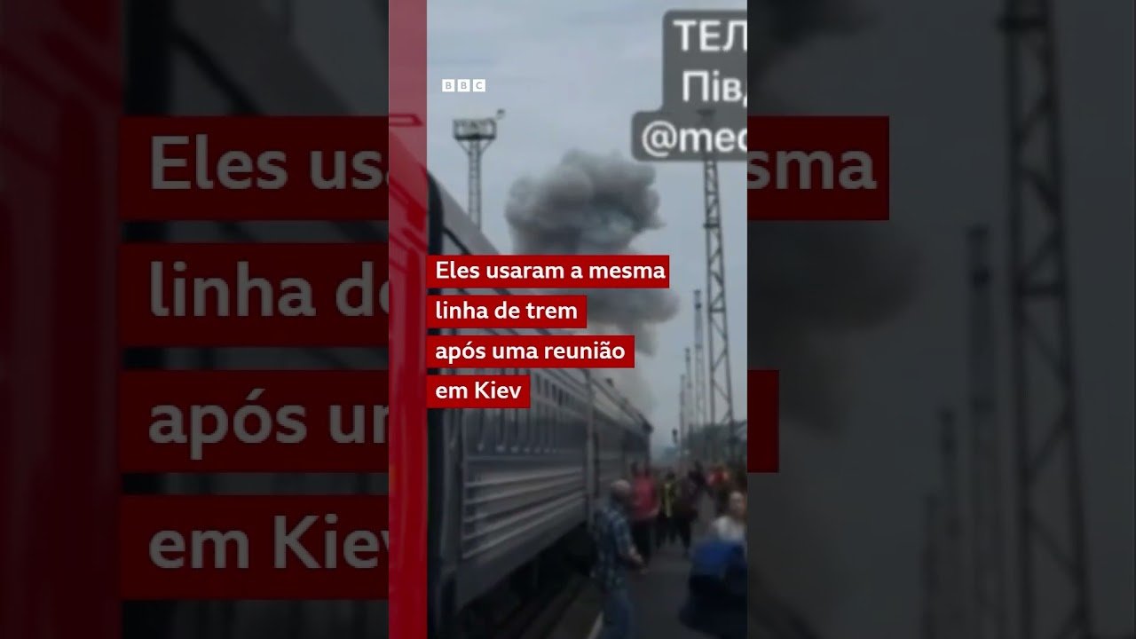 Trem na Ucrânia é atacado pouco depois de passagem de enviados europeus