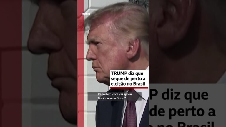 Donald Trump é perguntado sobre seu apoio à candidatura de Flávio Bolsonaro