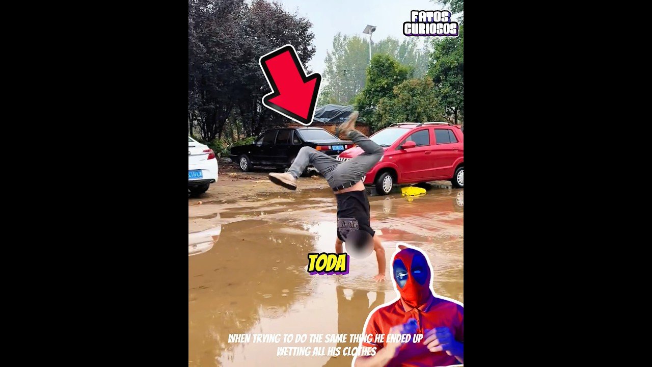 ELE SÓ NÃO QUERIA MOLHAR SEU TÊNIS 😂