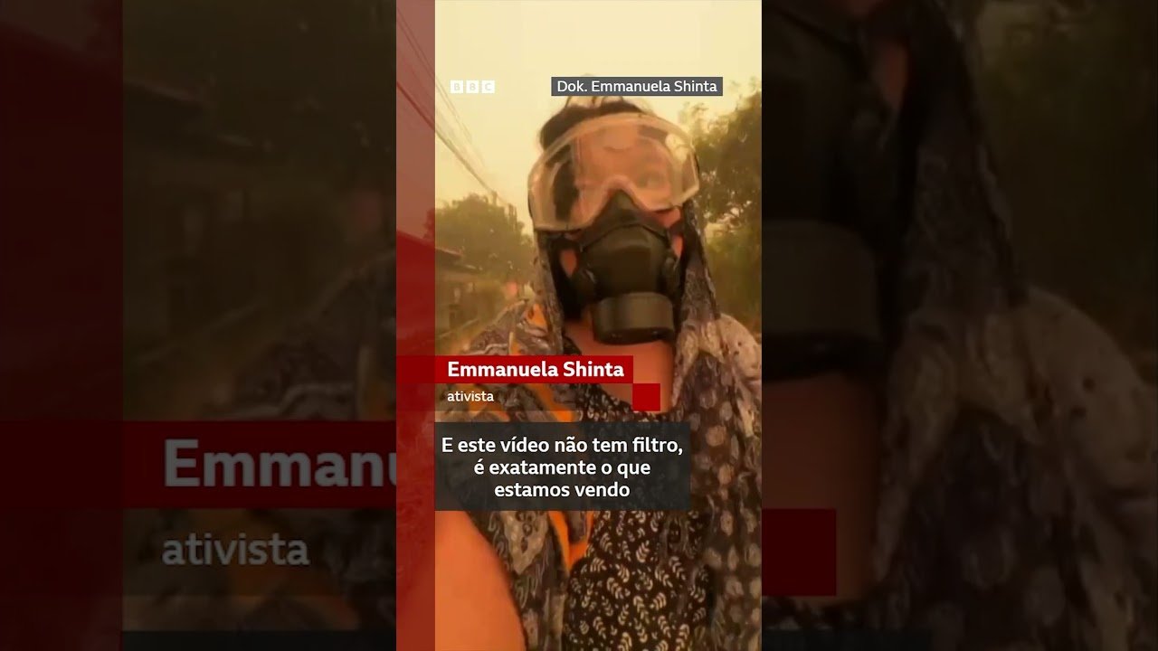 Espessa névoa alaranjada desceu sobre a cidade indonésia de Palangka Raya