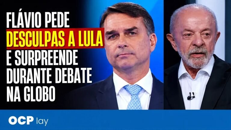 Flávio pede desculpas a Lula e surpreende durante debate na Globo