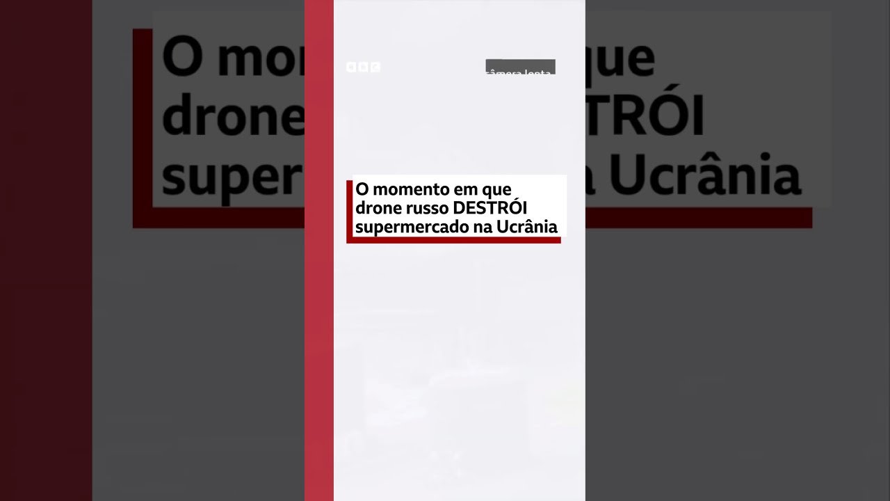 O momento em que drone russo destrói supermercado na Ucrânia