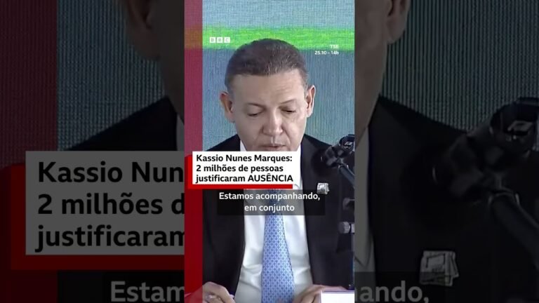 Presidente do TSE, Kassio Nunes Marques, faz balanço parcial das eleições de 2º turno em 2026
